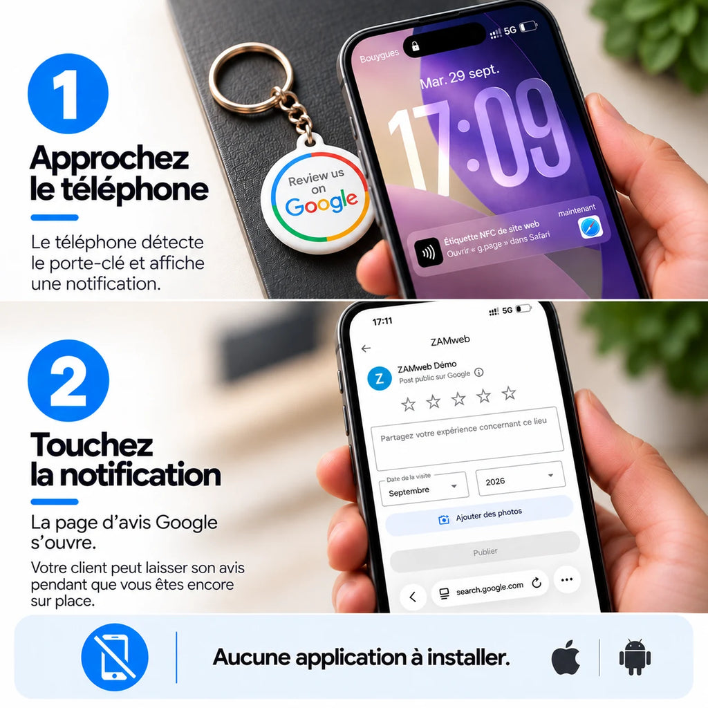 Porte-clés Avis Google